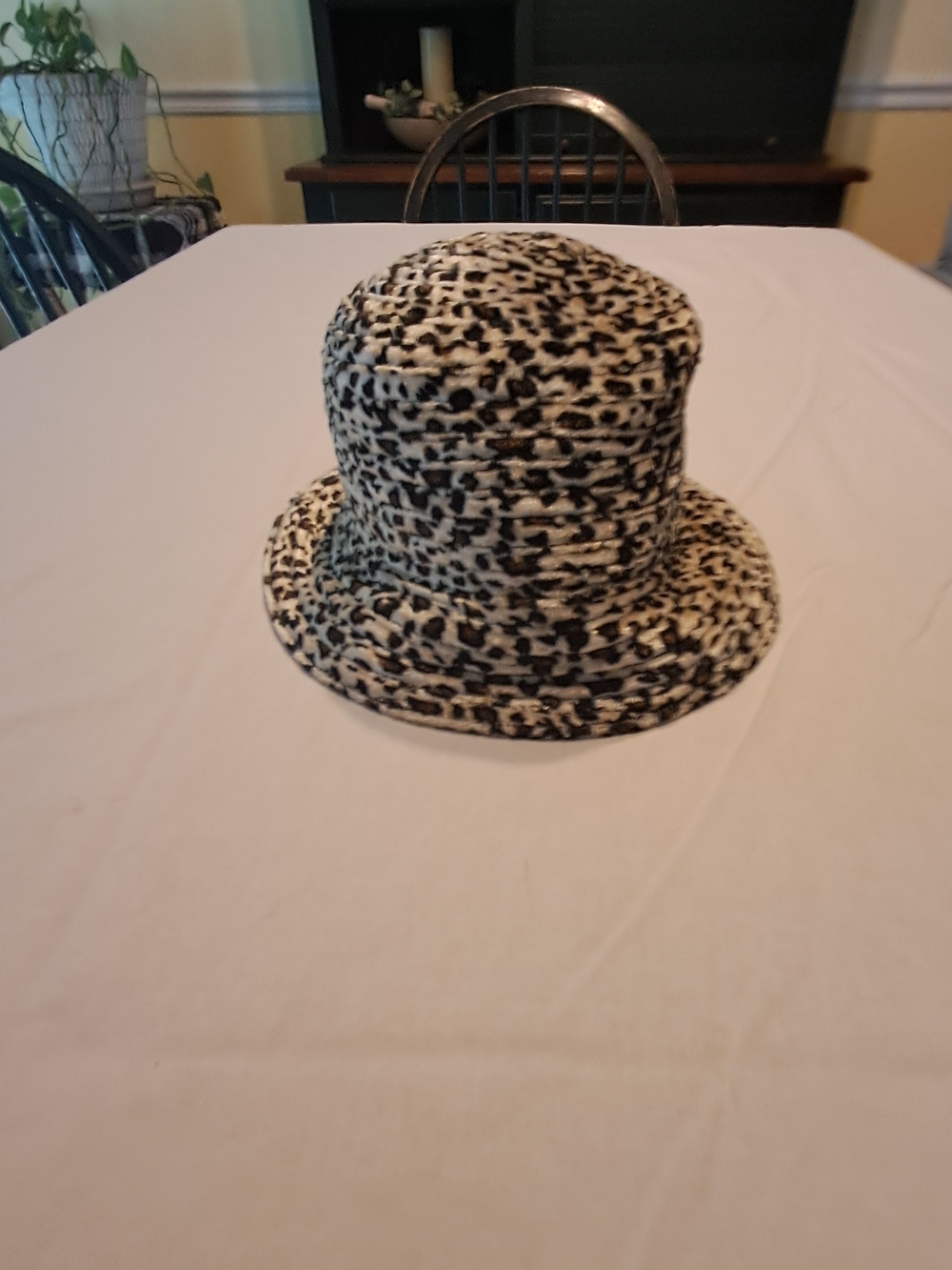 Leopard Print Bucket Hat - Black & Cream